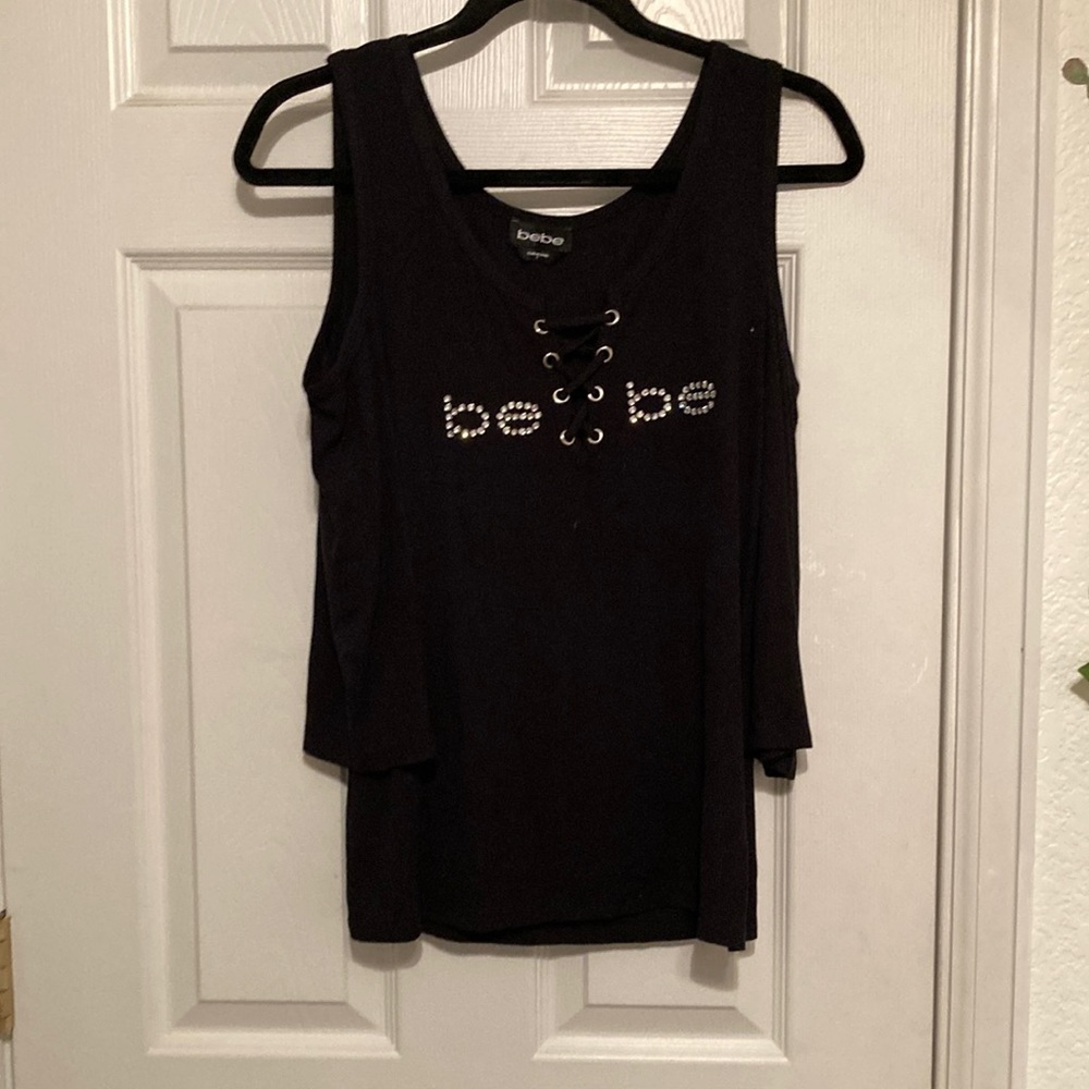 bebe cold shoulder top